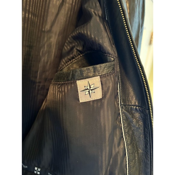 Boston Harbour Outdoorwear Mens Leather Coat Black Leather Vintage - Picture 6 of 6